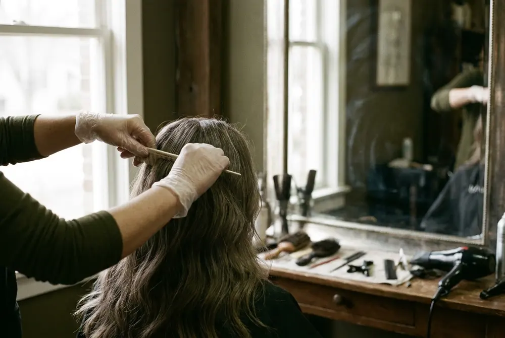 Hair salons at work in a UK business