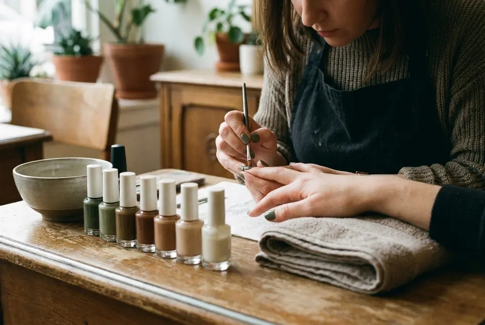 Nail bars at work in a UK business